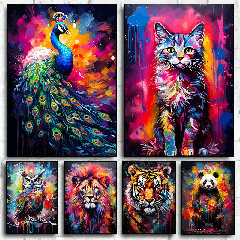 Tableau animal multicolor