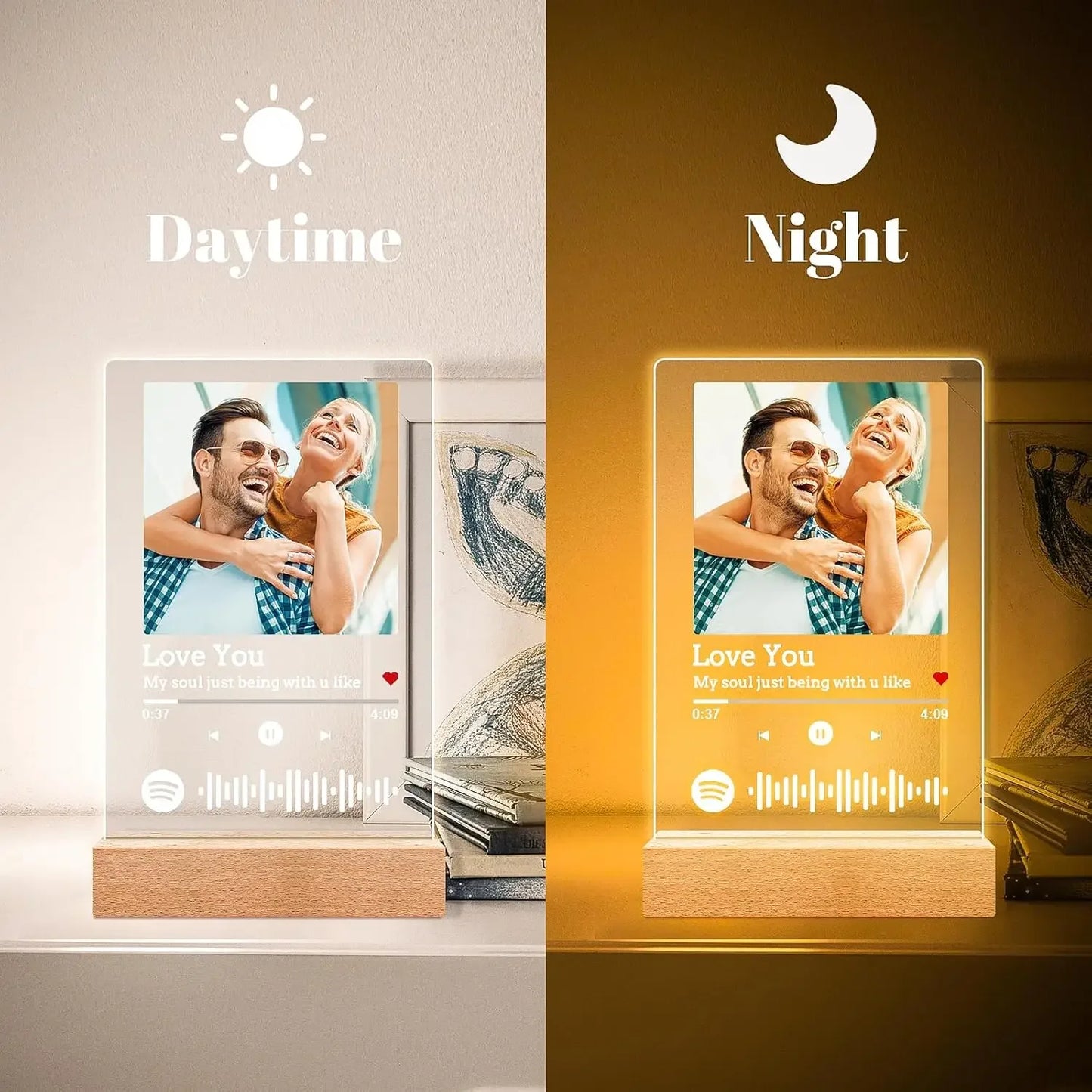 Plaque Photo Personnalisée Spotify avec Veilleuse 7 Couleurs