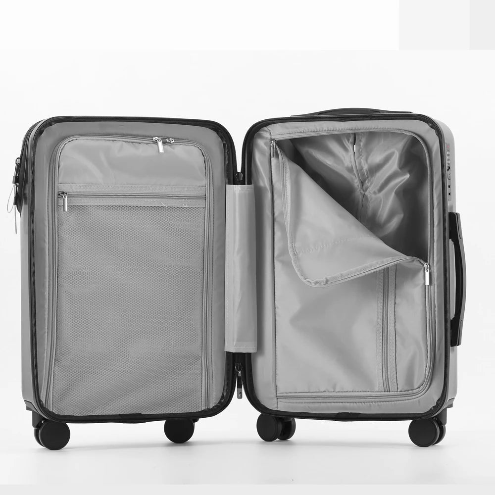 Valise d'affaires élégante avec porte-gobelet compact et chargeur de téléphone intégré