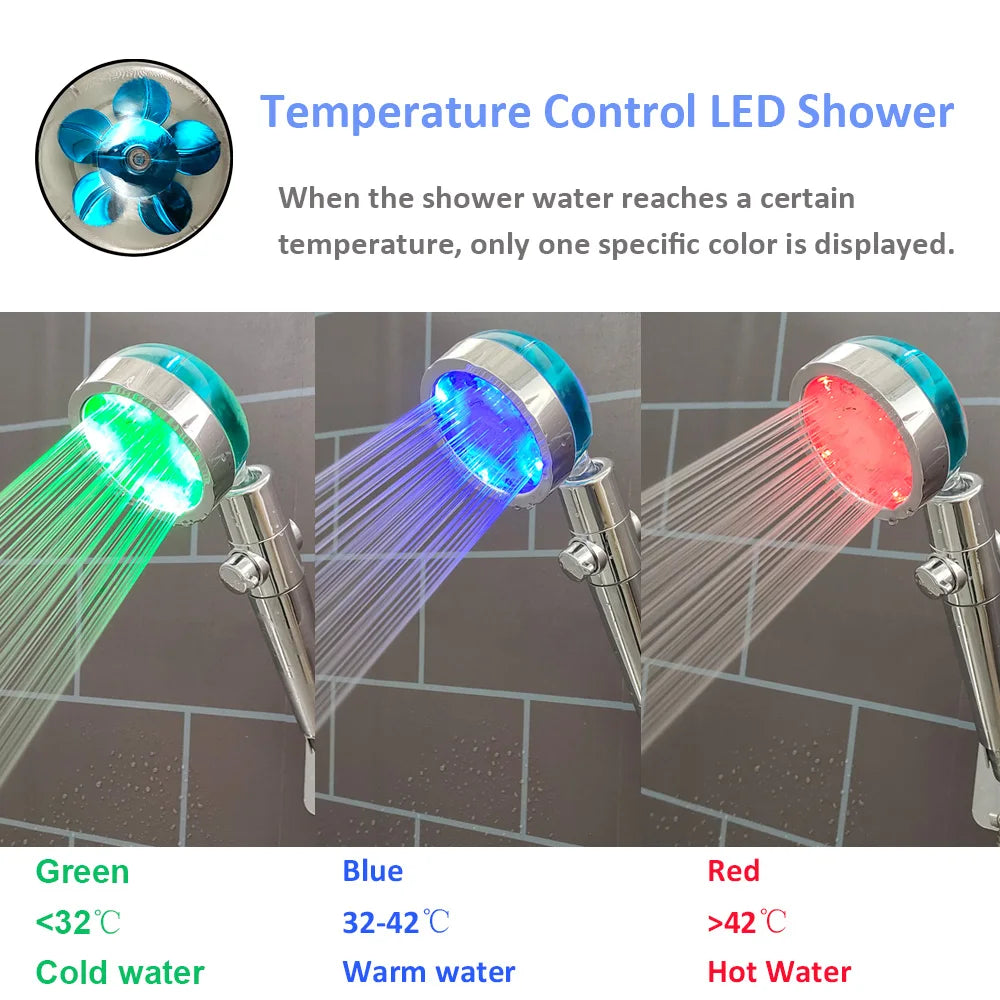 Pommeau de douche à Hélice LED