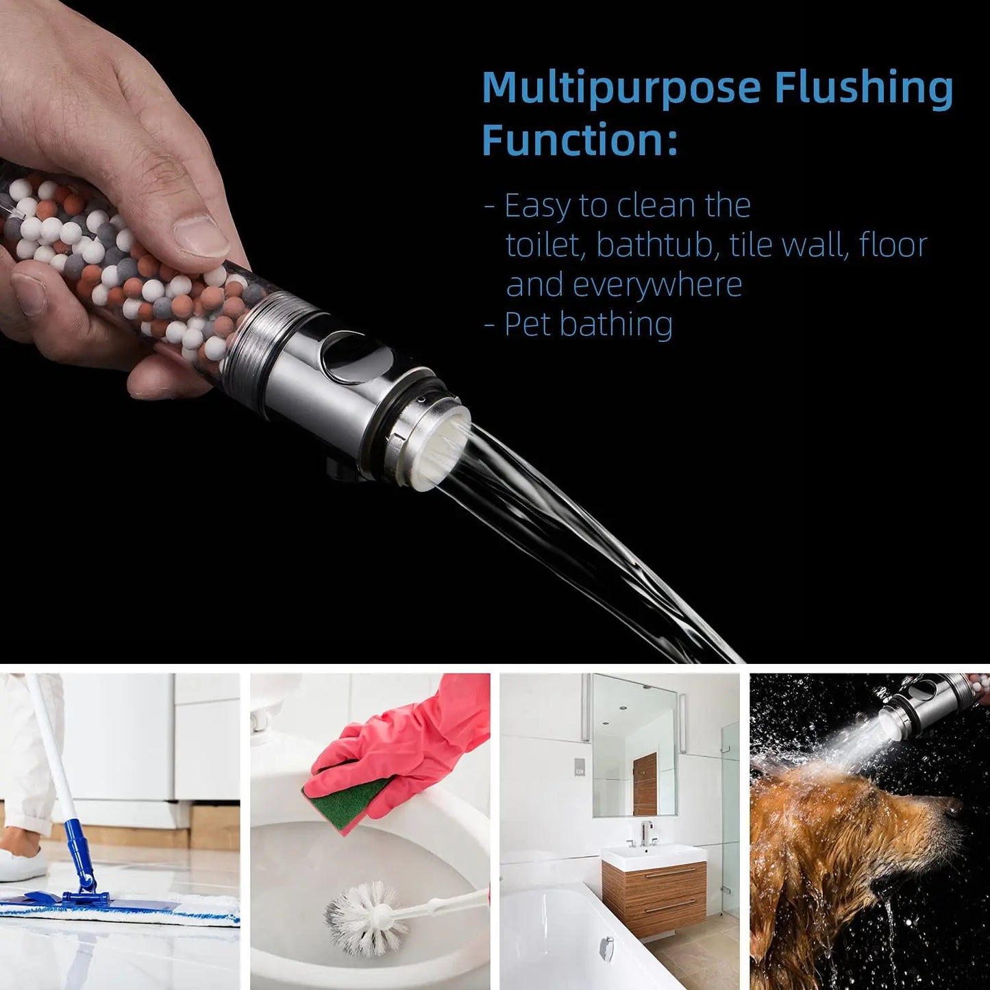 Pommeau de Douche Haute Pression avec Système de Filtration