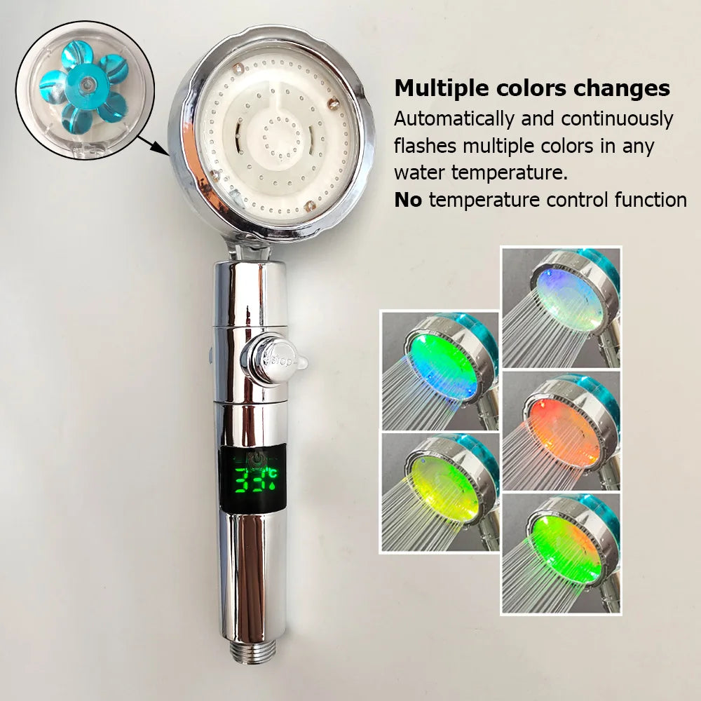 Pommeau de douche à Hélice LED