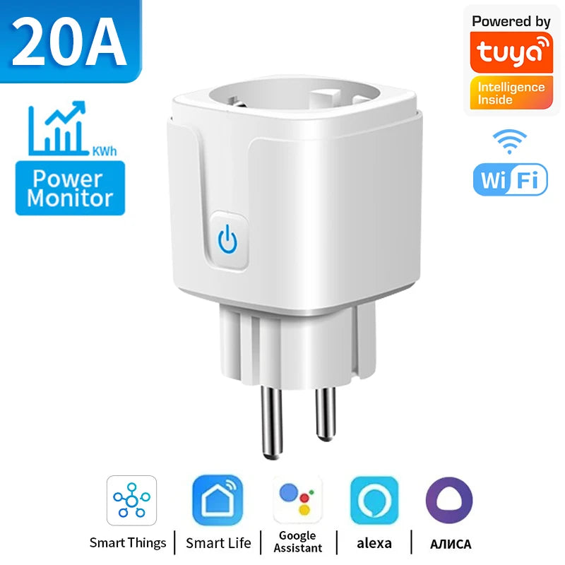 Prise Connectée WiFi 20A avec Minuteur et Suivi Énergie – Alexa / Google home