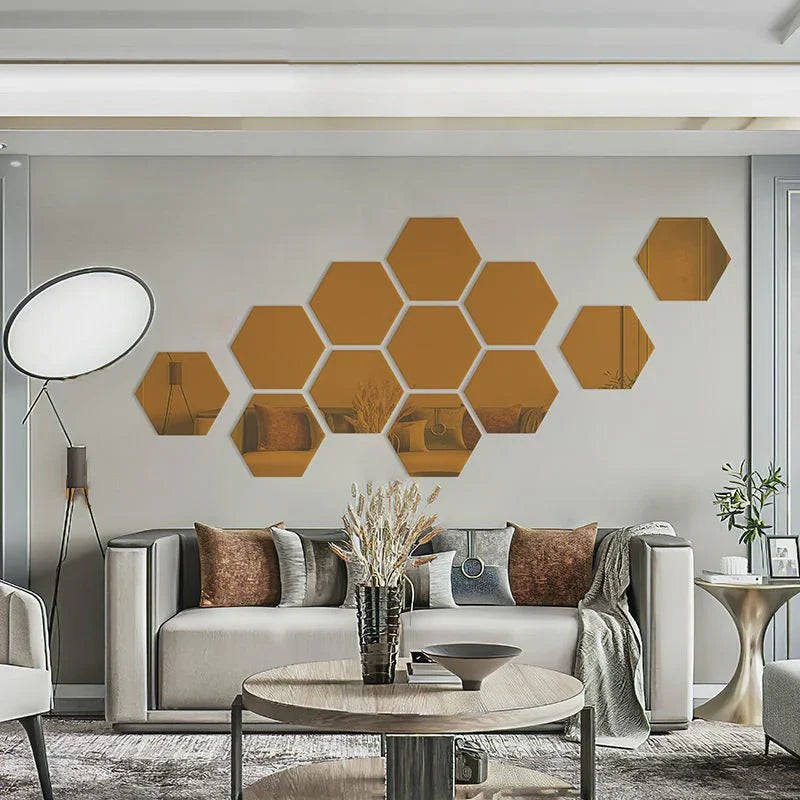 Miroir Hexagonal Autocollants