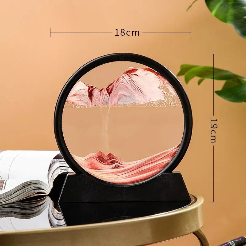 Sablier 3D Sable mouvant en verre rond