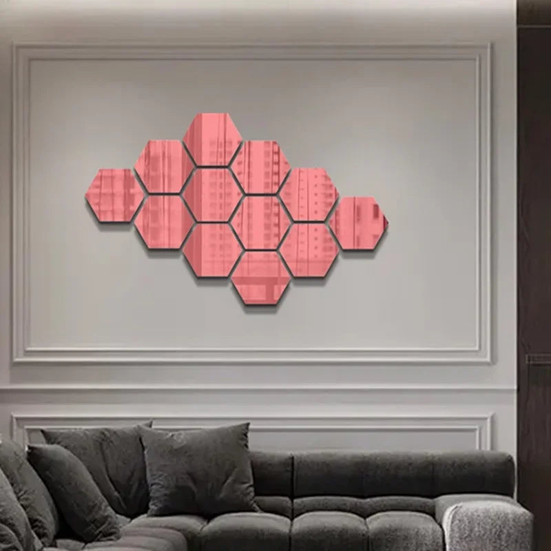 Miroir Hexagonal Autocollants
