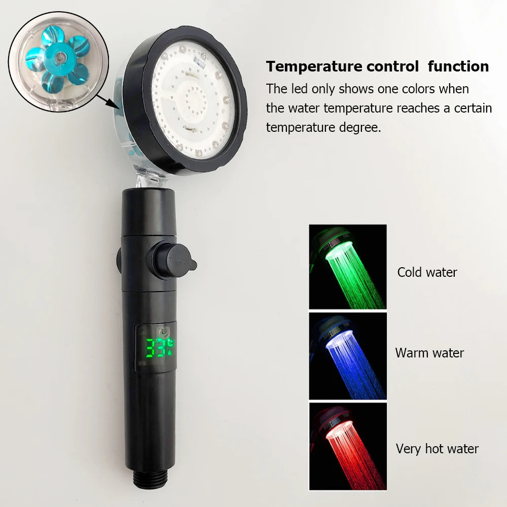 Pommeau de douche à Hélice LED