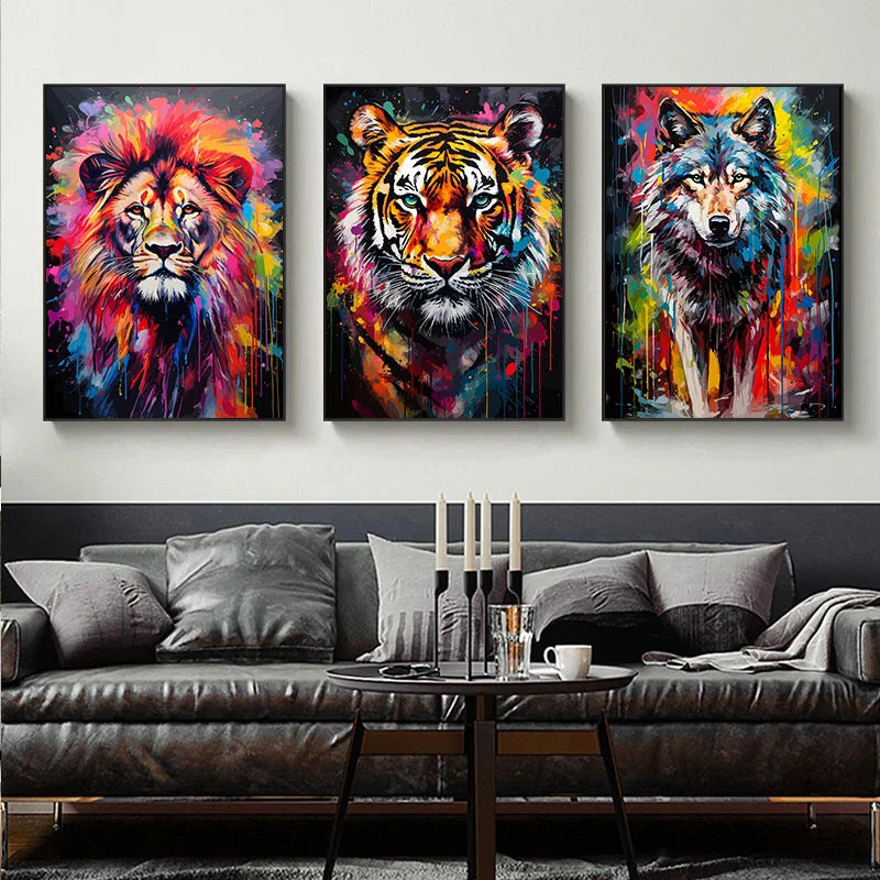 Tableau animal multicolor