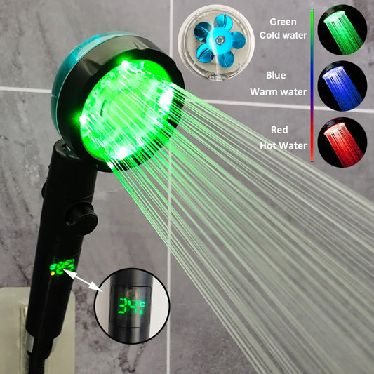 Pommeau de douche à Hélice LED