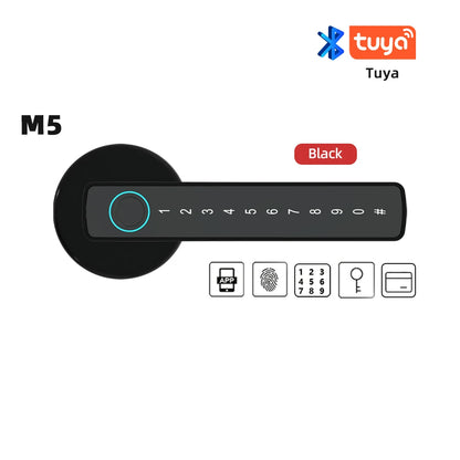 Serrure Électronique Intelligente 6 options d'ouverture – Empreinte, Mot de Passe, Carte, Clé, App Bluetooth & Code Temporaire