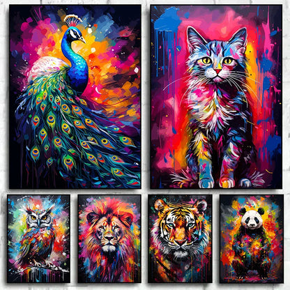 Tableau animal multicolor