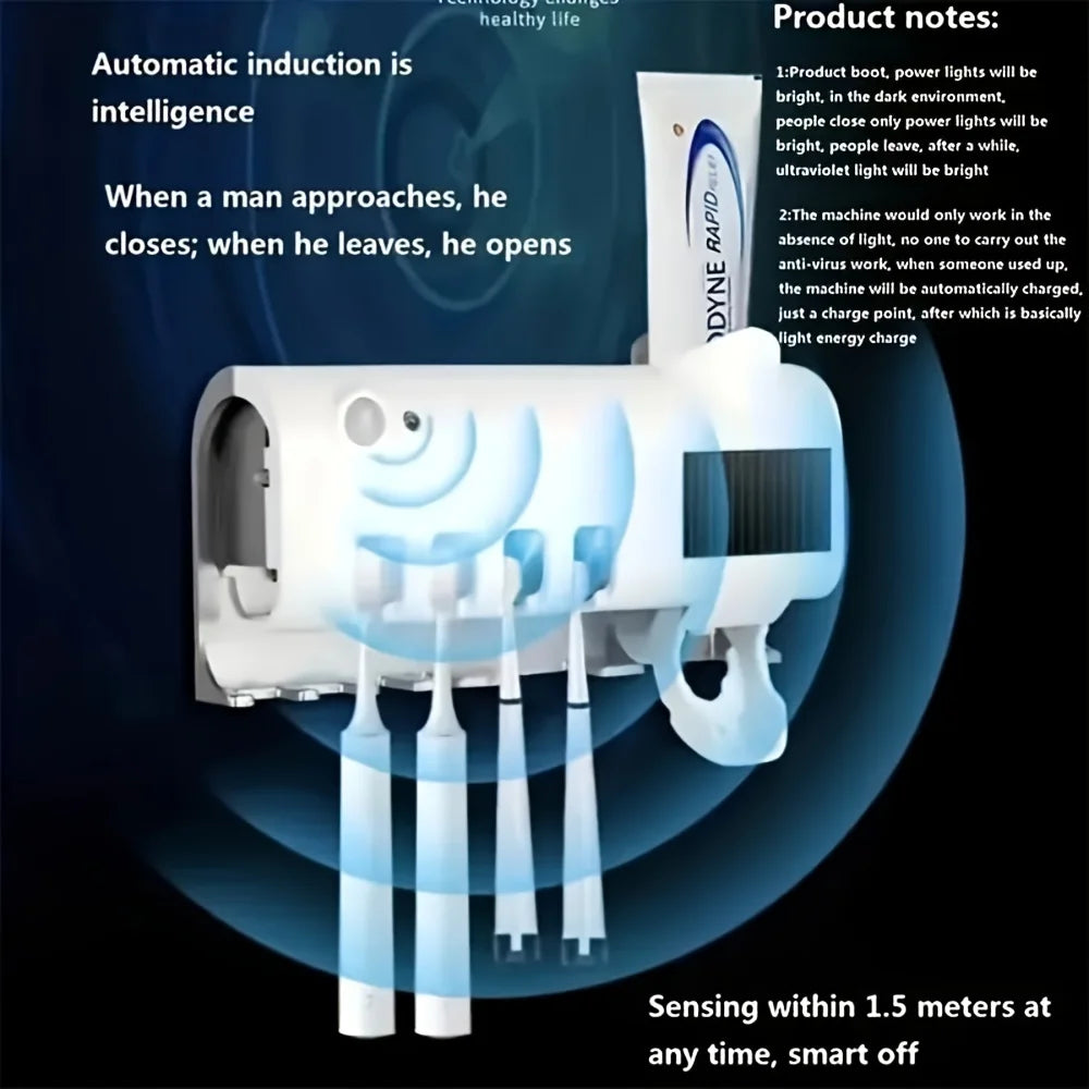 Distributeur et désinfecteur de brosse à dents intelligent