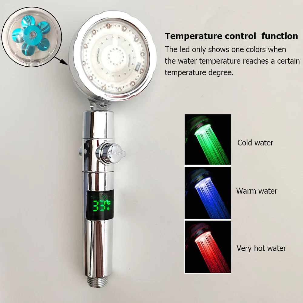 Pommeau de douche à Hélice LED