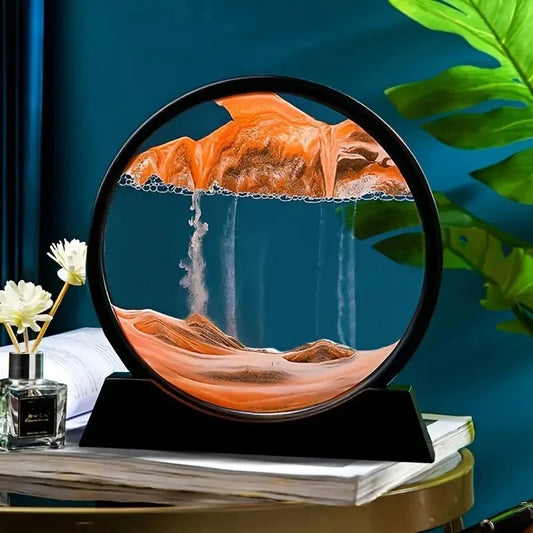 Sablier 3D Sable mouvant en verre rond