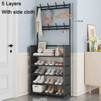 Étagère à chaussures et manteaux pour l'entrée de la maison