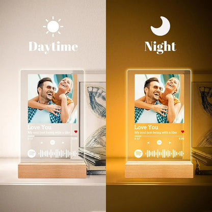 Plaque Photo Personnalisée Spotify avec Veilleuse 7 Couleurs