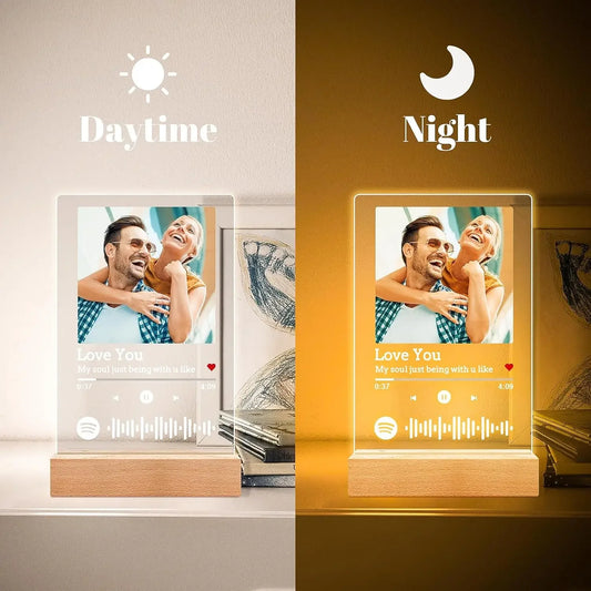Plaque Photo Personnalisée Spotify avec Veilleuse 7 Couleurs