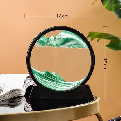 Sablier 3D Sable mouvant en verre rond
