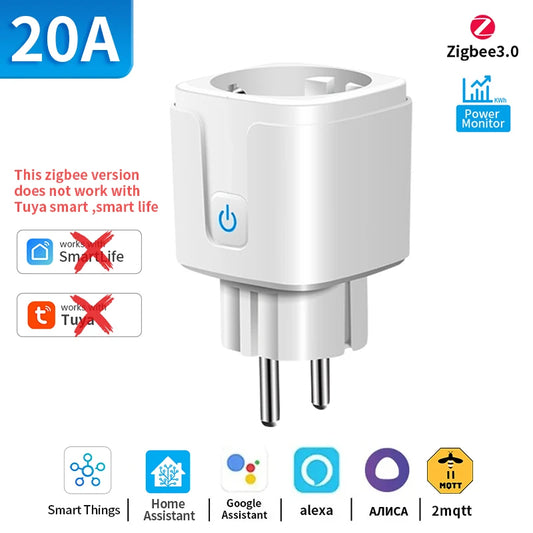 Prise Connectée WiFi 20A avec Minuteur et Suivi Énergie – Alexa / Google home