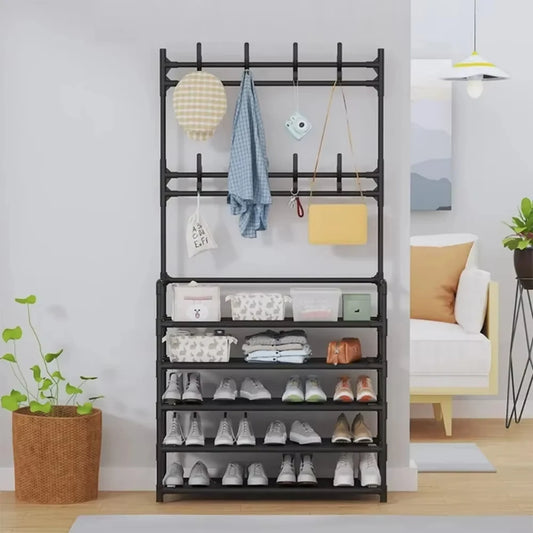 Étagère à chaussures et manteaux pour l'entrée de la maison
