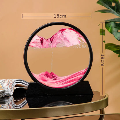 Sablier 3D Sable mouvant en verre rond